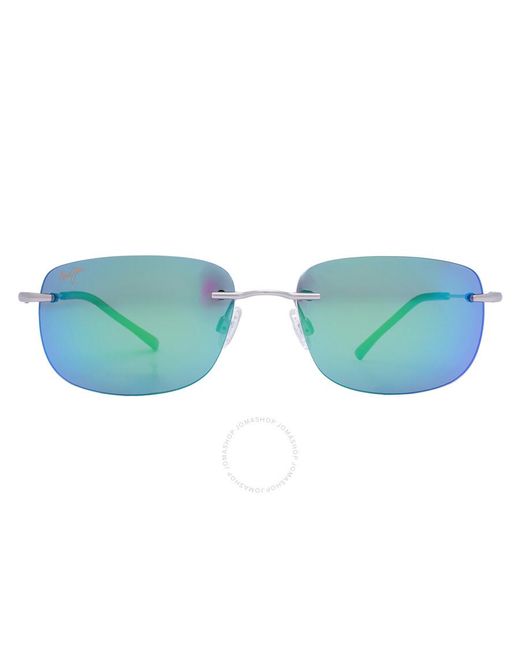 Maui Jim Blue Ohai Mauigreen Rectangular Sunglasses Gm334-17m 60