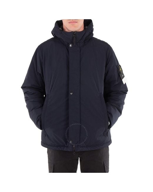 Stone Island Blue Polyester Micro Twill Jacket for men