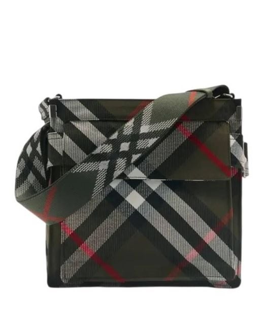 Burberry Green Small Check Trench Tote for men