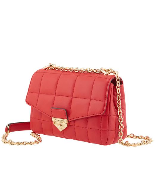 Michael Kors Bright Red Small Sloan Matelasse Leather Bag