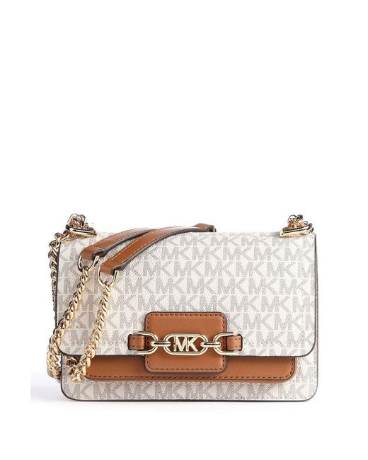 Michael Kors White Ladies Heather Extra-Small Logo Crossbody Bag
