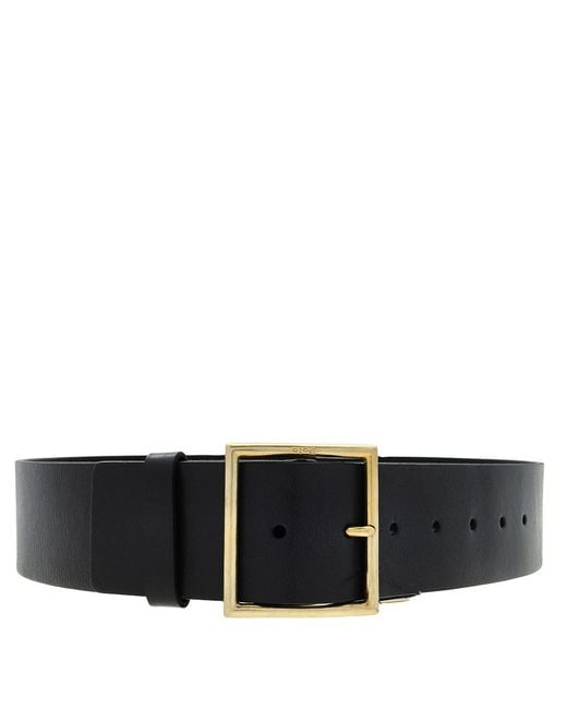 Polo Ralph Lauren Black Wide Leather Square-Buckle Belt