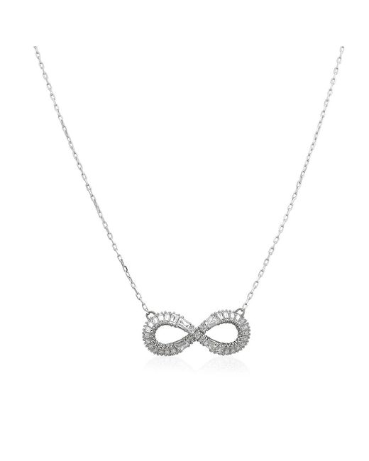 Swarovski Metallic Rhodium Plated Hyperbola Infinity Necklace