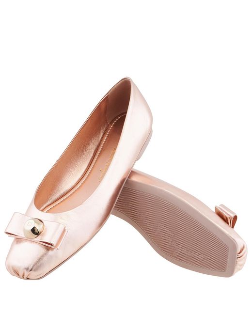 Ferragamo Pink Ballerina Shoes