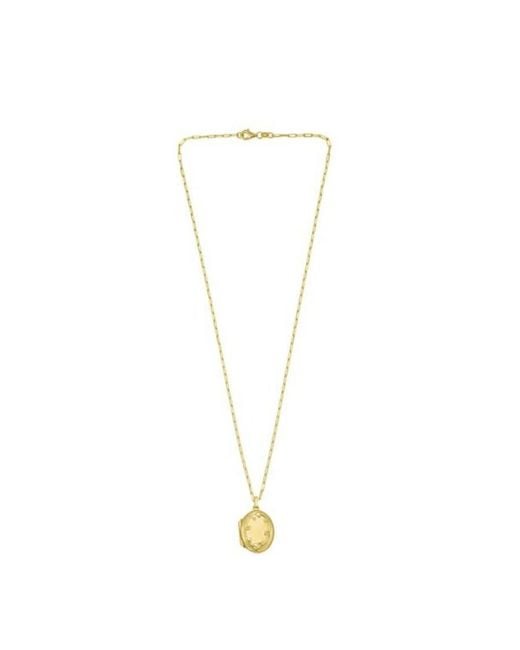 Tresorra Metallic Sterling Plated Oval Vine Locket Pendant Necklace