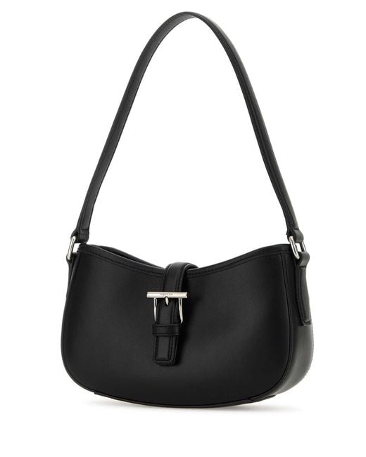 McQueen Black Leather Mini Shoulder Bag