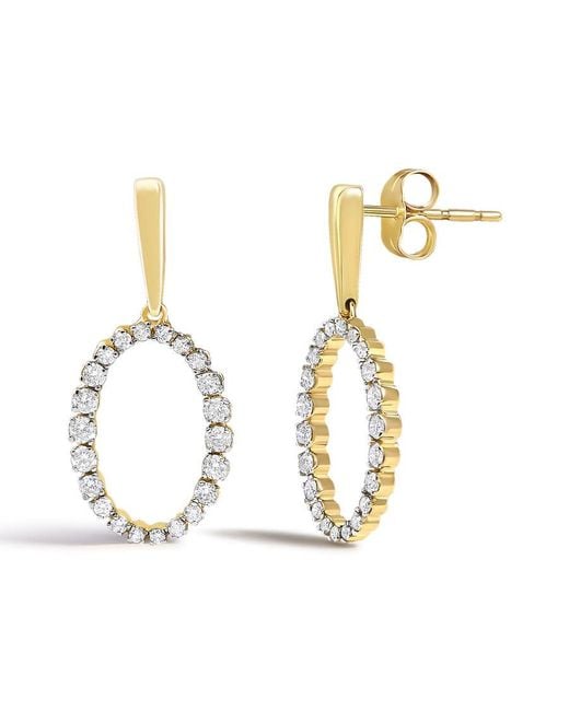 Haus of Brilliance Metallic 14K Graduating 1/2 Cttw Diamond Oval Dangle Earrings