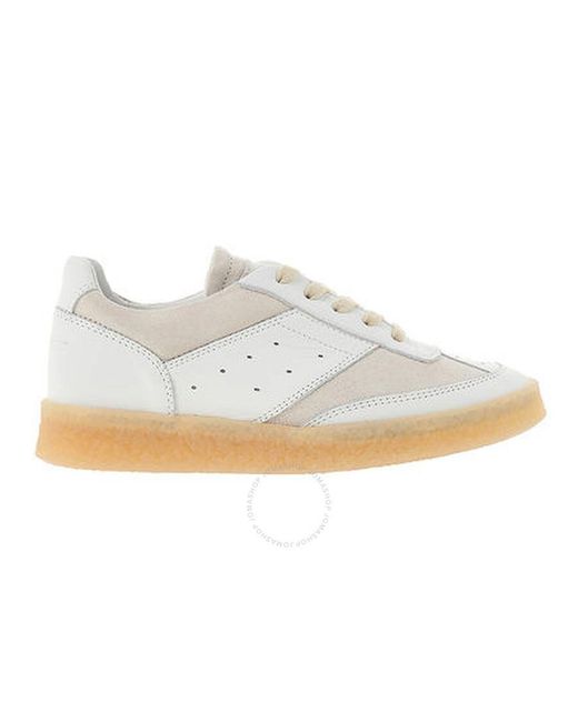 MM6 by Maison Martin Margiela Mm Maison Margiela White / Silver Birch Panelled Low-top Sneakers