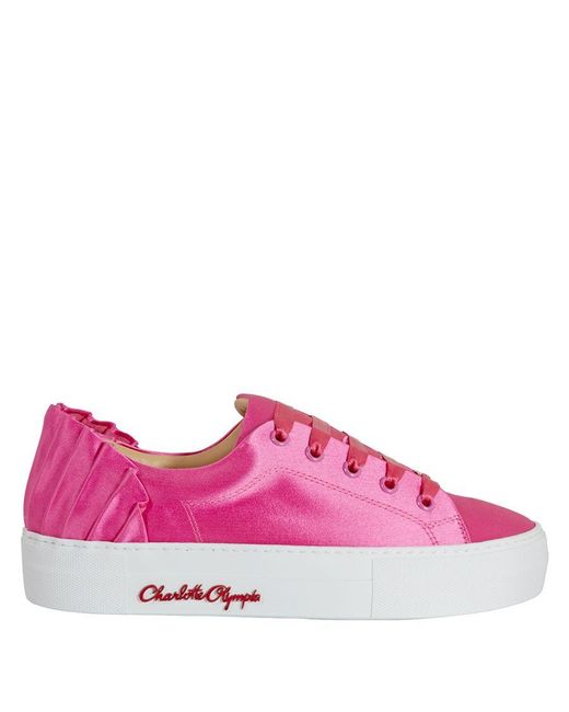 Charlotte Olympia Pink Ladies Satin Sneakers, Brand Size 36 Us