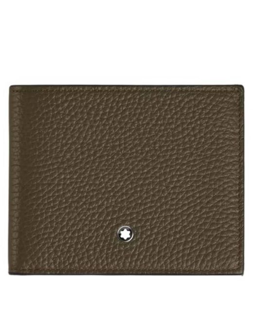 Montblanc Green Grain Leather 4Cc Wallet With Coin Case for men