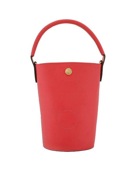 Longchamp Red Epure Xs Leather Bucket Bag