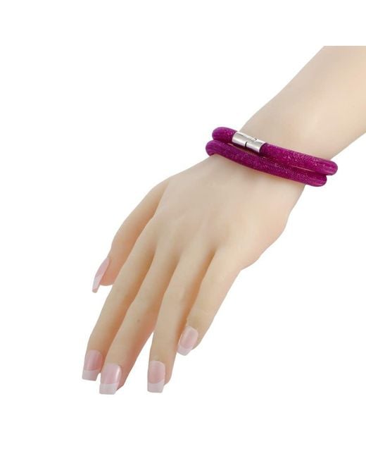 Swarovski Purple Stardust Fuchsia Double Bracelet 5089833-M
