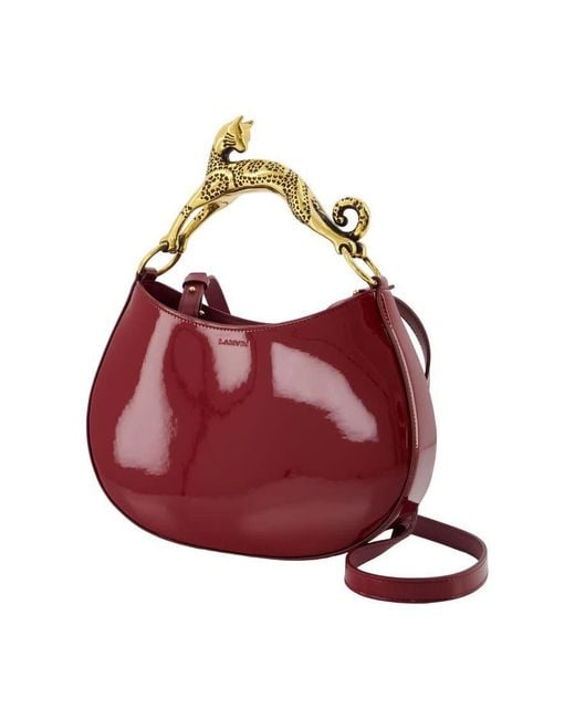 Lanvin Red Poignee Chat Crossbody Bag
