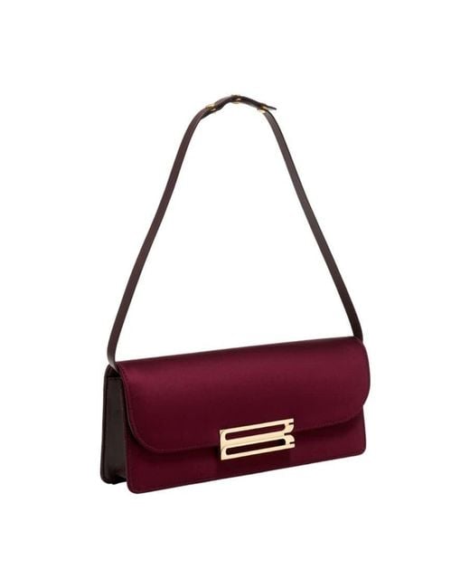 Victoria Beckham Purple Clutch Burgundy