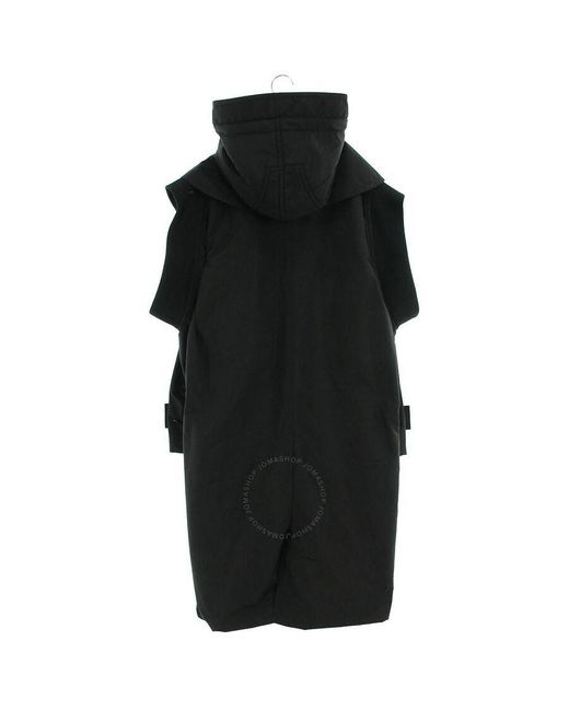 Burberry Black Nylon Deconstructed Single Breasted Coat for men