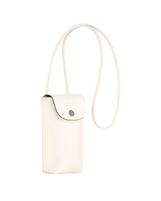 Longchamp White Le Pliage Xtra Phone Case With Leather Lace
