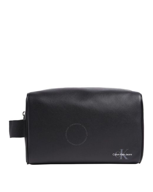 Calvin Klein Black Monogram Logo Dopp Kit for men
