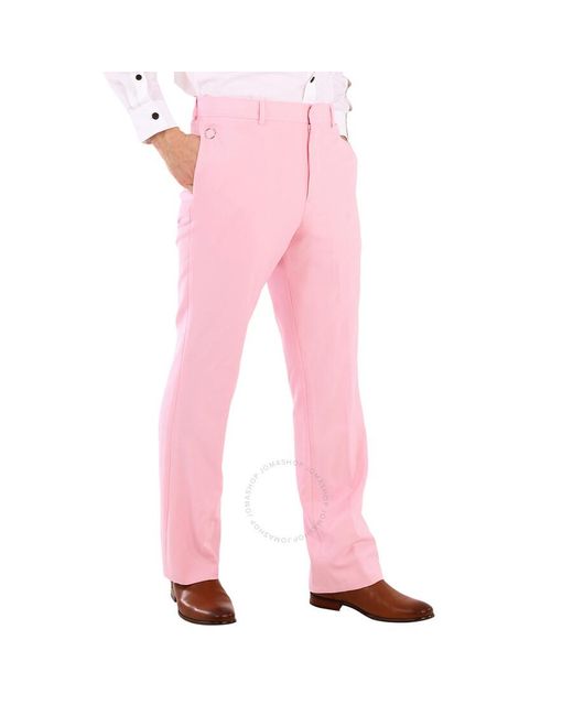 Burberry Pink Candy Wide-leg Tumbled Wool Tailored Trousers, Brand Size 48 (waist Size ") for men