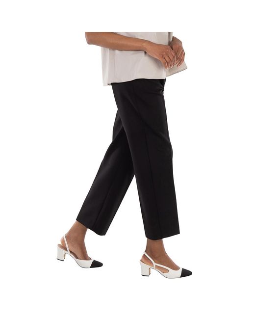 Max Mara Black Verbano Stretch-Wool Trousers, Brand Size 38 Us Size 4