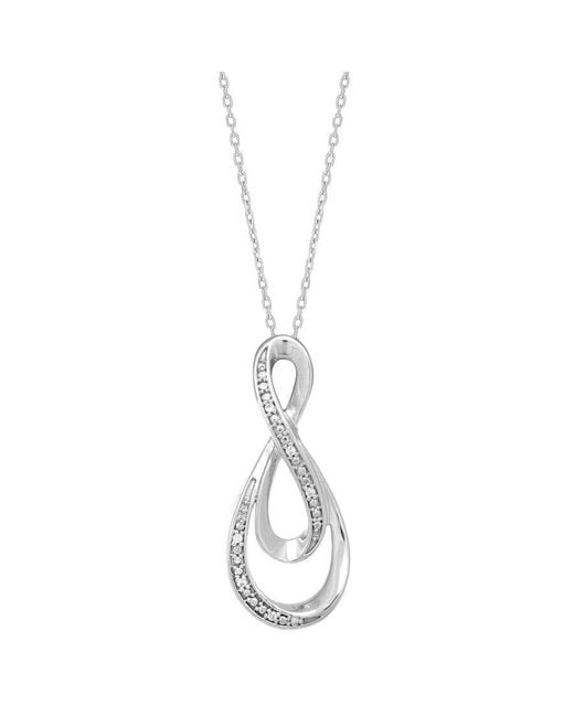 Tresorra Metallic Sterling Diamond Infinity Necklace