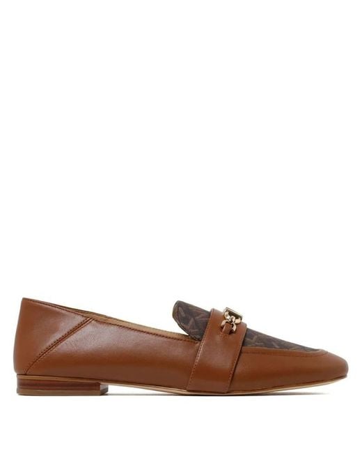 Michael Kors Brown Tiffanie Signature Logo Loafers