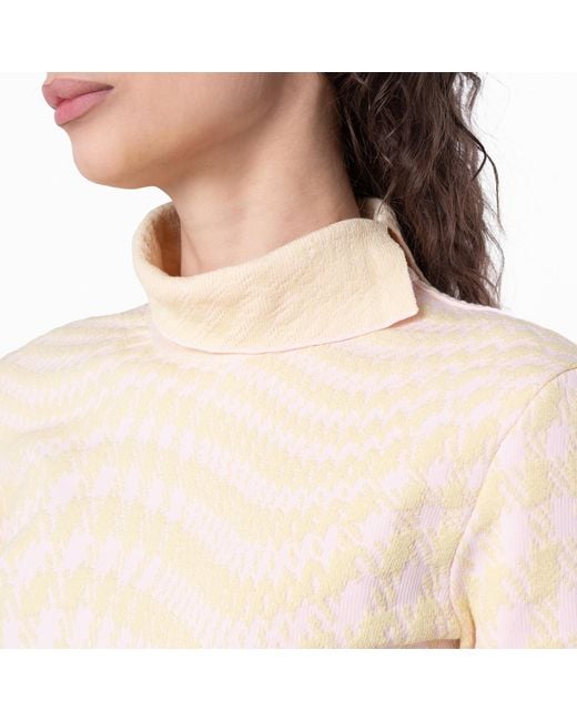 Burberry Natural Warped Houndstooth Turtleneck Sweater for men