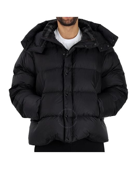 Burberry Black Detachable Sleeve Hooded Puffer Jacket for men
