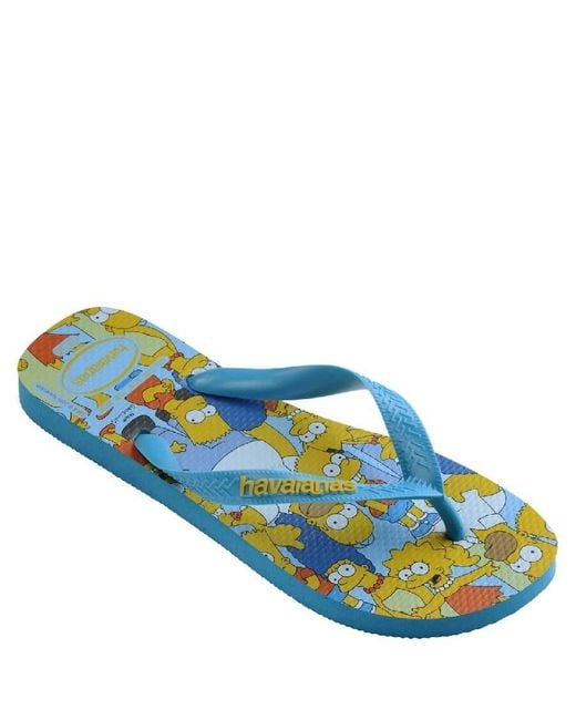 Havaianas Blue Graphic Simpsons Print Rubber Flip Flop, Brand Size 45/46 Us Size M