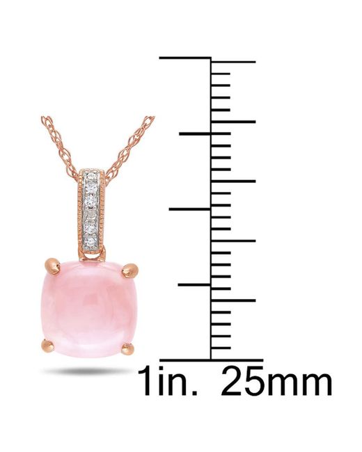 Amour Pink Diamond And Opal Pendant With Chain