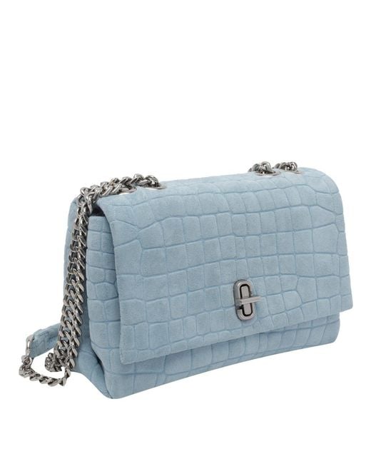 Marc Jacobs Blue The Suede Croc Slim Dual Convertible Shoulder Bag