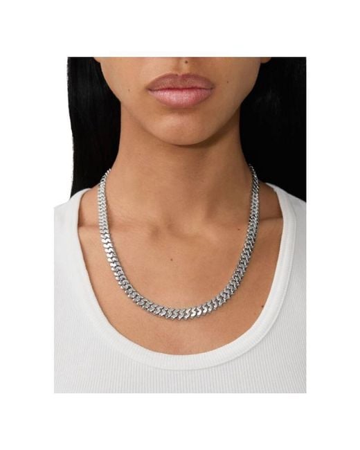 Burberry Metallic Cuban Chain Thorn Detail Necklace