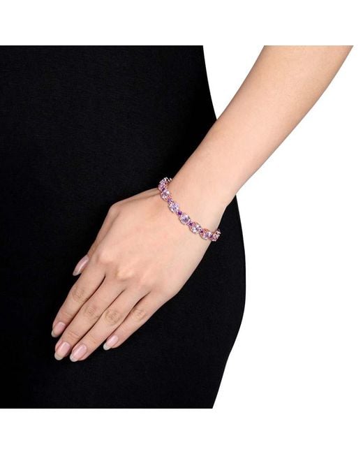 Amour Pink 24 5/8 Ct Tgw Rose De France And Africa-Amethyst Tennis Bracelet