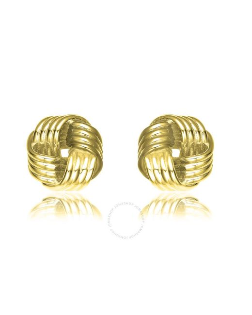 Rachel Glauber Metallic 14k Gold Plated Twisted Button Stud Earrings