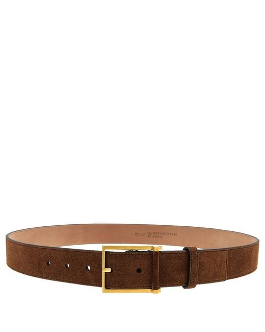 Bally Brown Suede Dakar Adjustable Belt, Cm for men