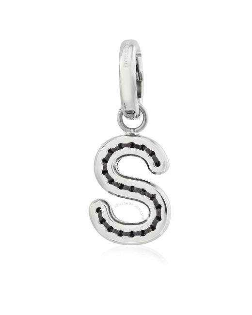 Burberry White Leather-topstitched 's' Alphabet Charm
