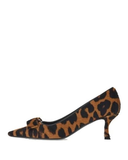 Ferragamo Brown Siwar Leopard-Print Vara Pumps