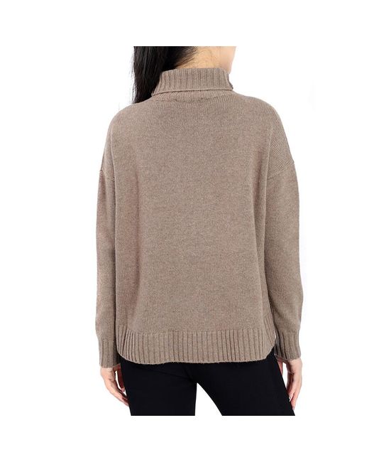Max Mara Gray Trau Wool And Cashmere High-neck Knitted Sweater