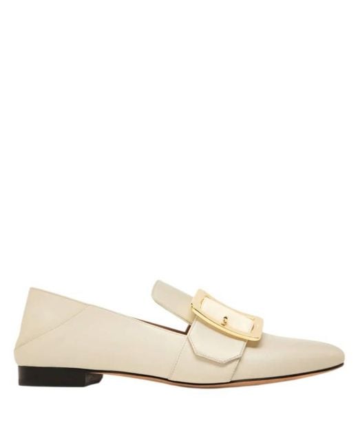 Bally Natural Bell Du Jour Janelle Leather Loafers, Brand Size 37 Us