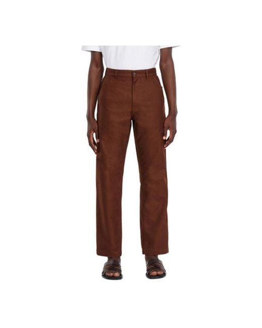 Ferragamo Brown Relaxed Fitl Canvas Trousers, Brand Size 48 Us for men
