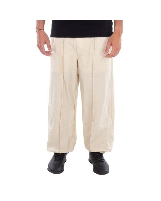 Burberry Natural Wide-Leg Crinkle Sweatpants for men