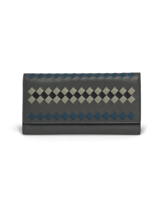 Bottega Veneta Gray Bi-Fold Long Wallet for men