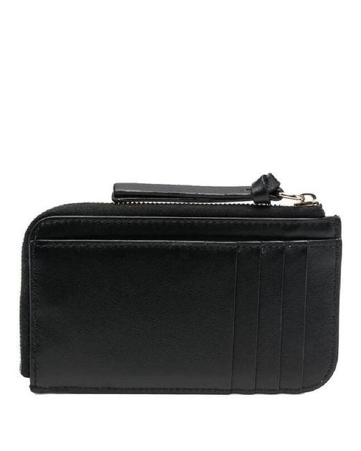 Chloé Black Logo Embroidered Sense Soft Leather Card Case