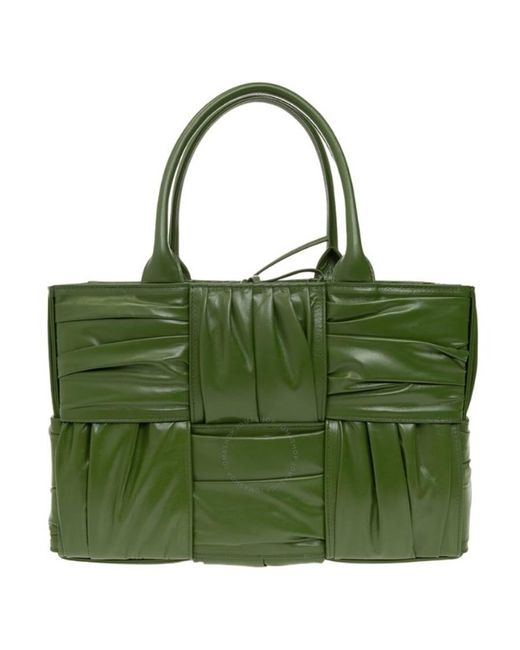 Bottega Veneta Green Foulard Intreccio Small Arco Tote Bag