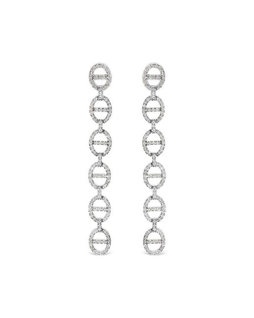 Haus of Brilliance White Sterling 1.0 Cttw Diamond Oval Design Dangle Earrings for men
