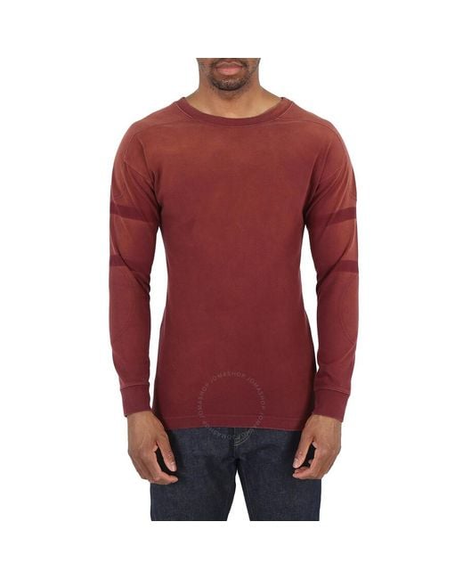 Maison Margiela Red Burgundy Four-stitch Detail Sweatshirt for men