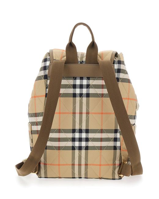 Burberry Natural Embroidered Canvas Backpack