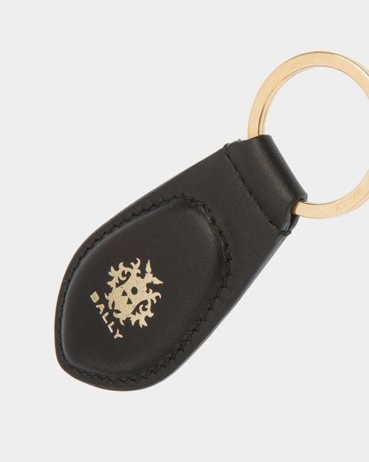 Bally Black Crest Logo Bkkeyfob Key Holder for men