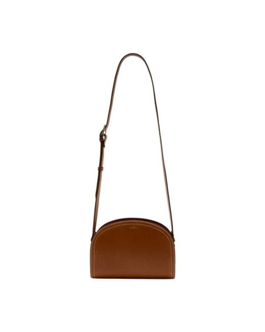 A.P.C. Brown Demi Lune Crossbody Bag