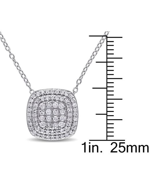 Amour Metallic 1/2 Ct Tw Diamond Layered Halo Pendant With Chain