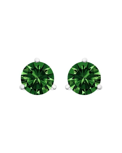 Haus of Brilliance Green 14K 1.0 Cttw 3-Prong Martini Set Lab Grown Diamond Solitaire Stud Earrings